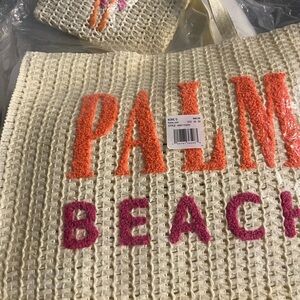 Palm Beach Woven Tote and Pouch Set - NWT